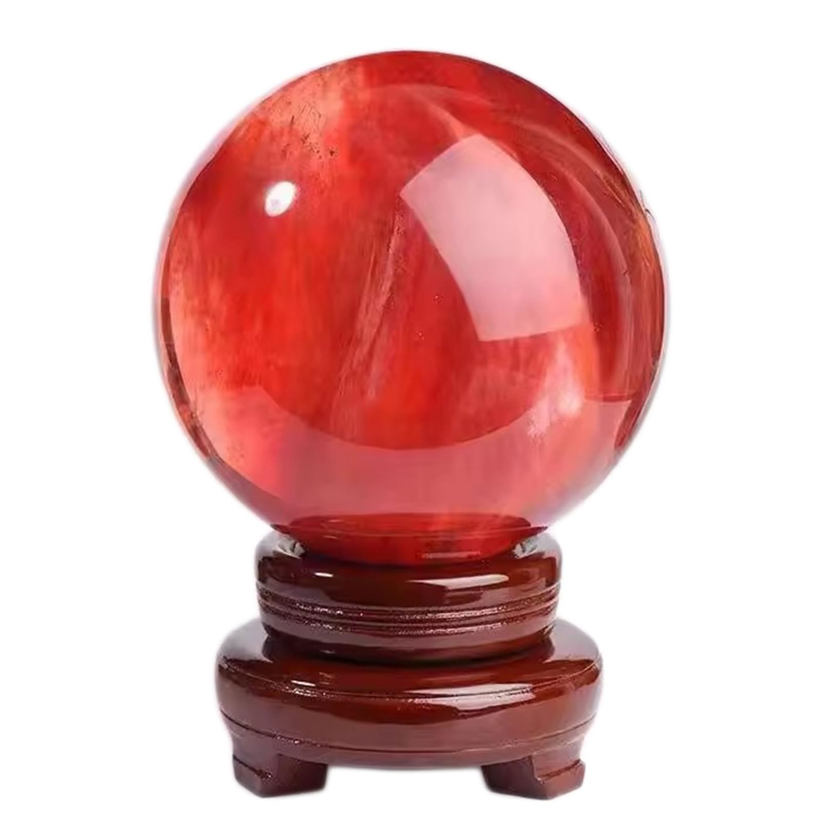 DFrywdgSEY crystal ball, Melting Red Quartz Sphere Natural Crystals and Gemstone Spheres with Stand for Fengshui, Meditation(Diameter 5.9")