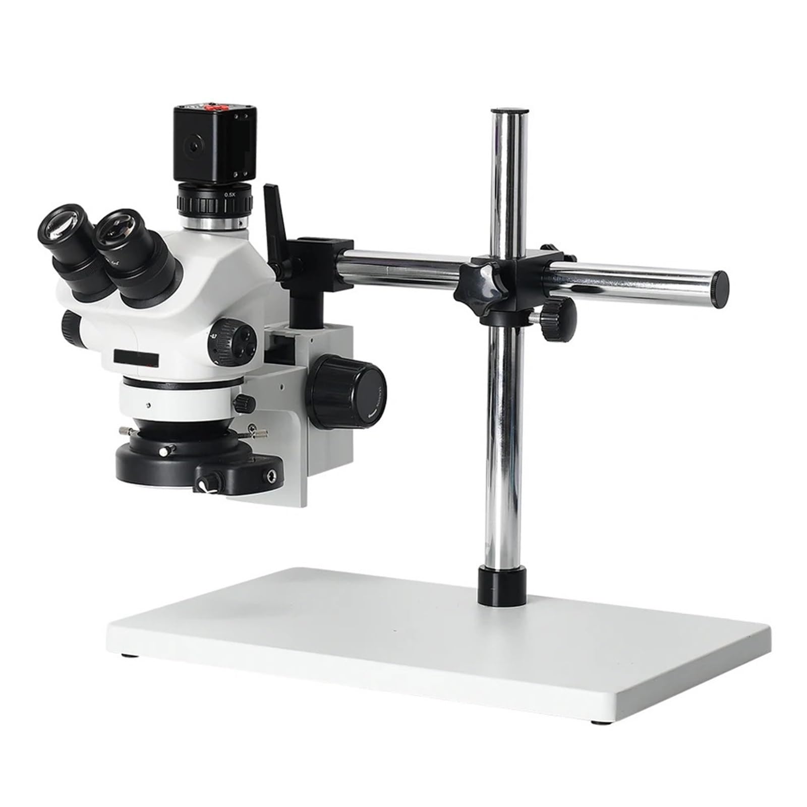 Microscopio Trinocular Estéreo con Zoom Continuo 3,5X-100X Cámara De Vídeo 24MP 4K 1080P, Adaptador Lente CTV