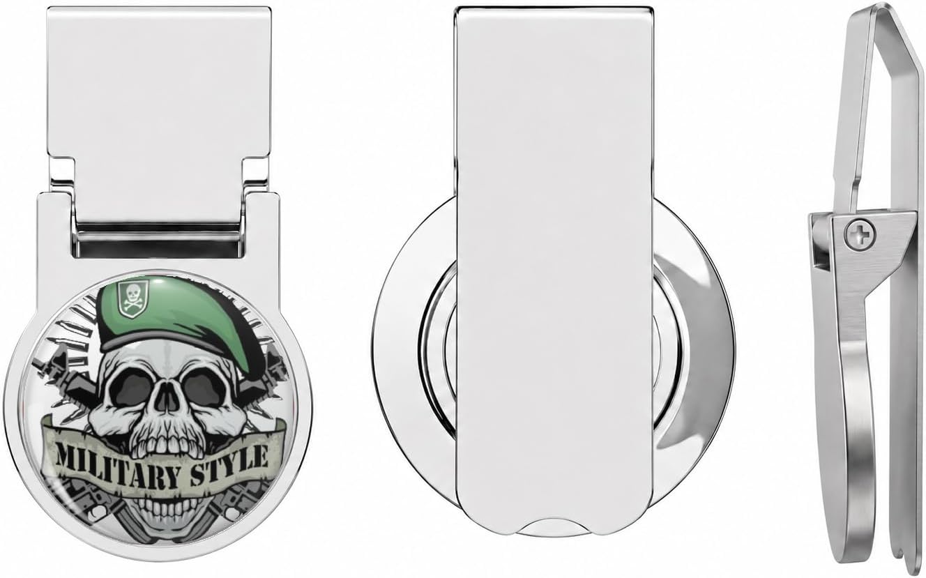 Military Style Premium Stainless Steel Money Clip for Men - Slim Front Pocket Wallet