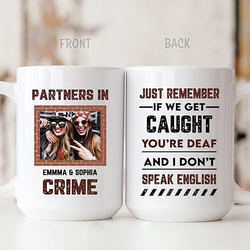 Miniatura 3 de Vaso personalizado para hermana mejor amiga de Soul Sister Bestie If We Get Caught Partners In Crime regalos de foto personalizados para mejor amiga