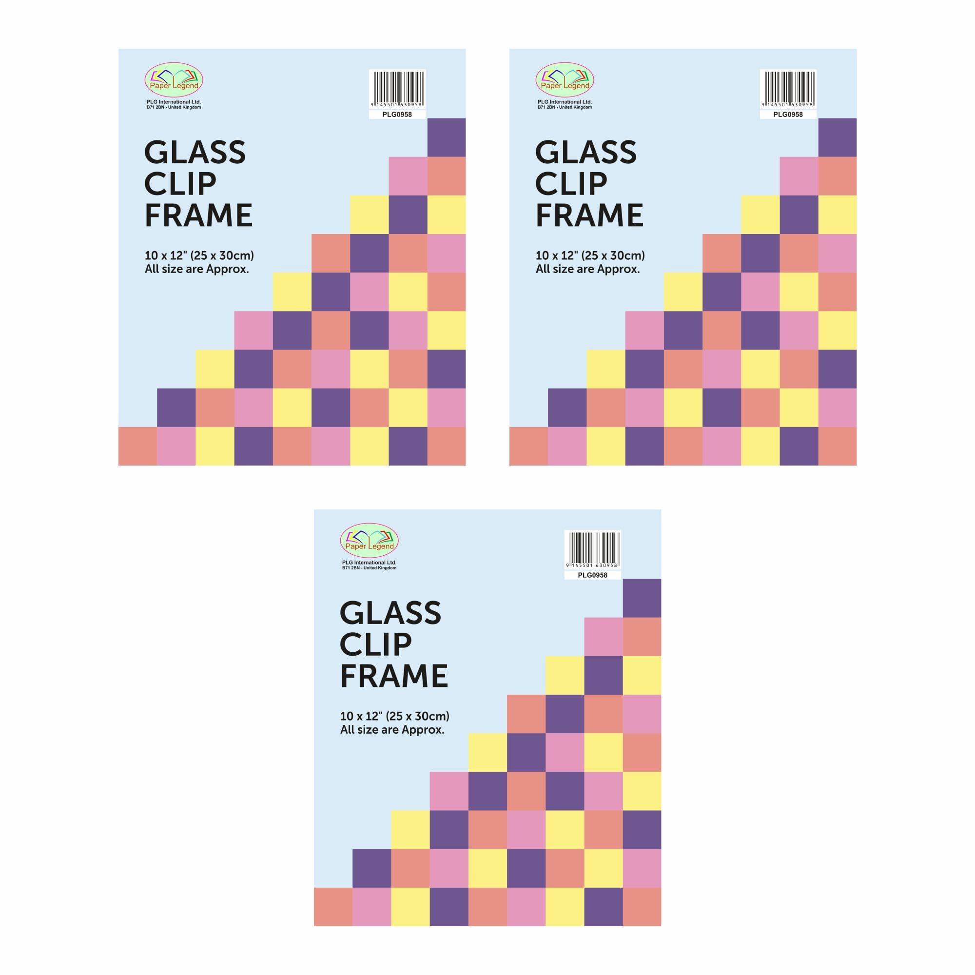 M1SS Clip Frame Picture Photo Frames Poster Frameless (Pack of 3, 10x12 Glass) — image 1