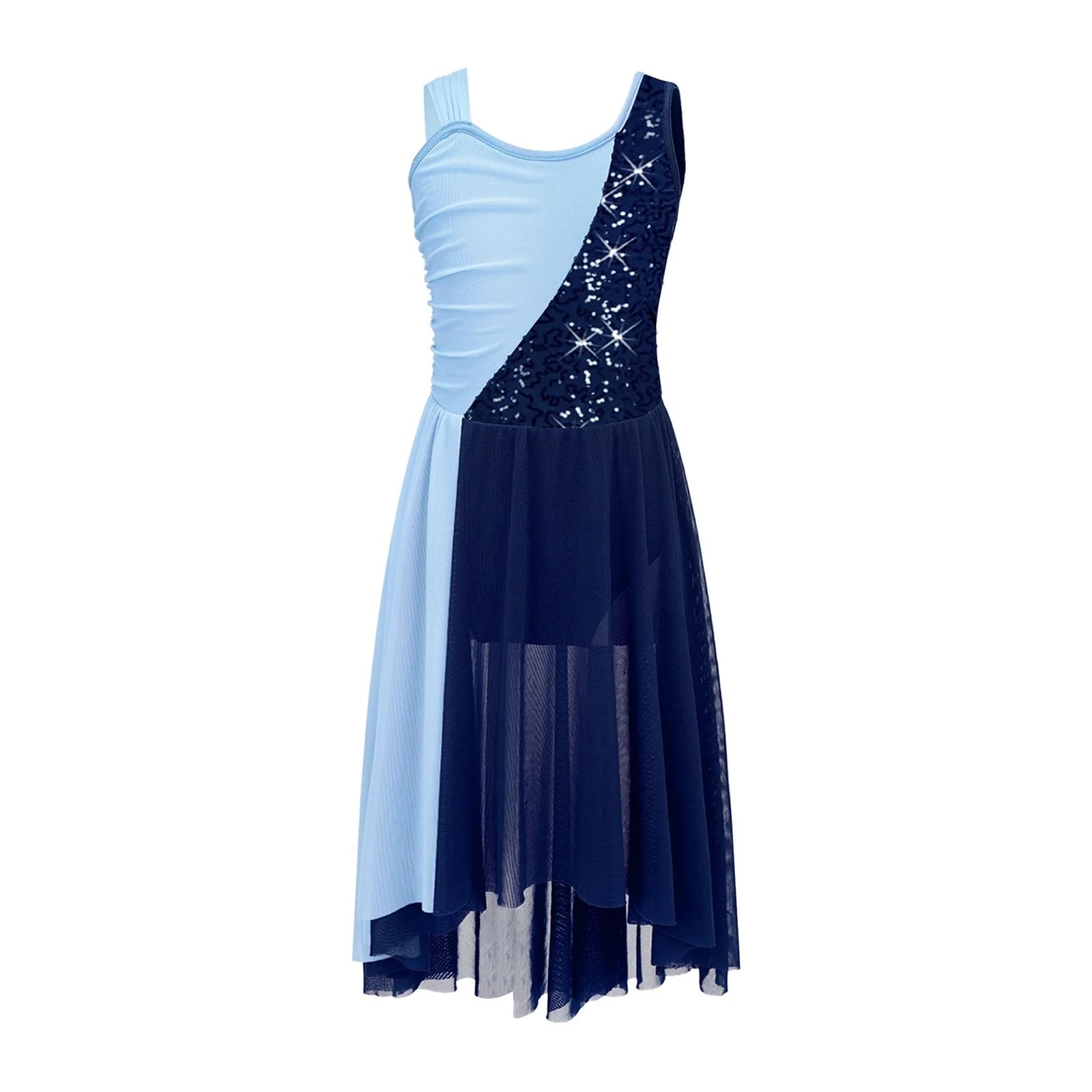 Vestido De Patinaje ArtíStico Vestido de baile lírico con lentejuelas for niñas, vestido de tutú de ballet for niños, leotardo de gimnasia, baile de salón, ropa de actuación de baile moderno Para Artí