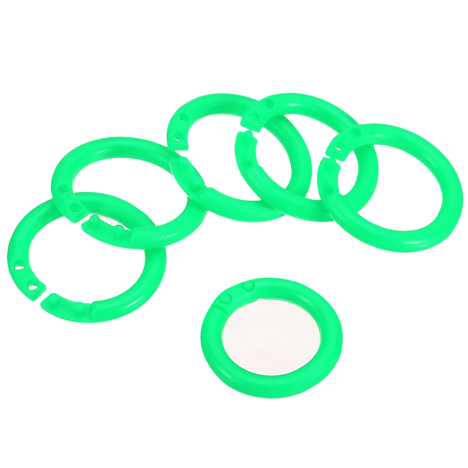 PATIKIL 0.8" OD 0.6" ID Loose Leaf Rings, 100 Pack Binder Ring Plastic for Book DIY Scrapbook Notebook Photo Album, Green