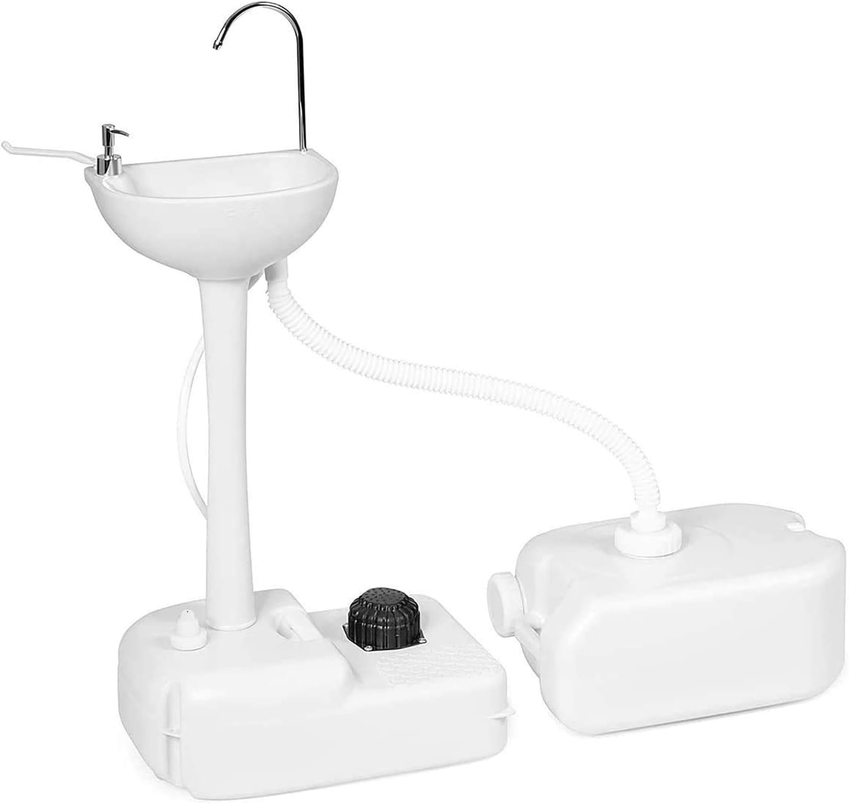 Outdoor Garden Camping Hand Sink with Portable Toilet, Removable Hand Washing Basin Sanitary Ware for RV/Kitchen/Indoor (hand sink with tank)