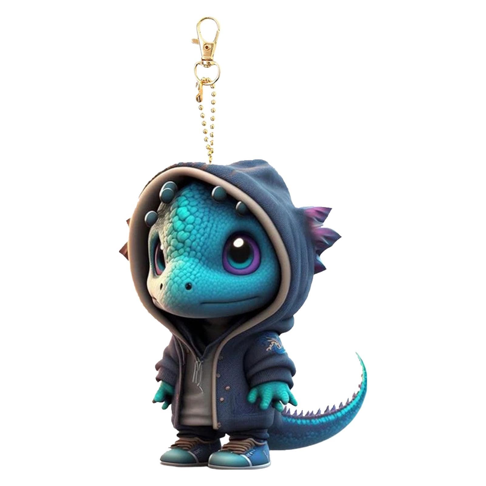 Jingan 02 Cool Dragon Keychain | 2023 New Resin Craft Dragon Keyring | 2D Creative Cute Dragon Statue | Collectible Halloween Decoration For Home Ofice Desk Bag