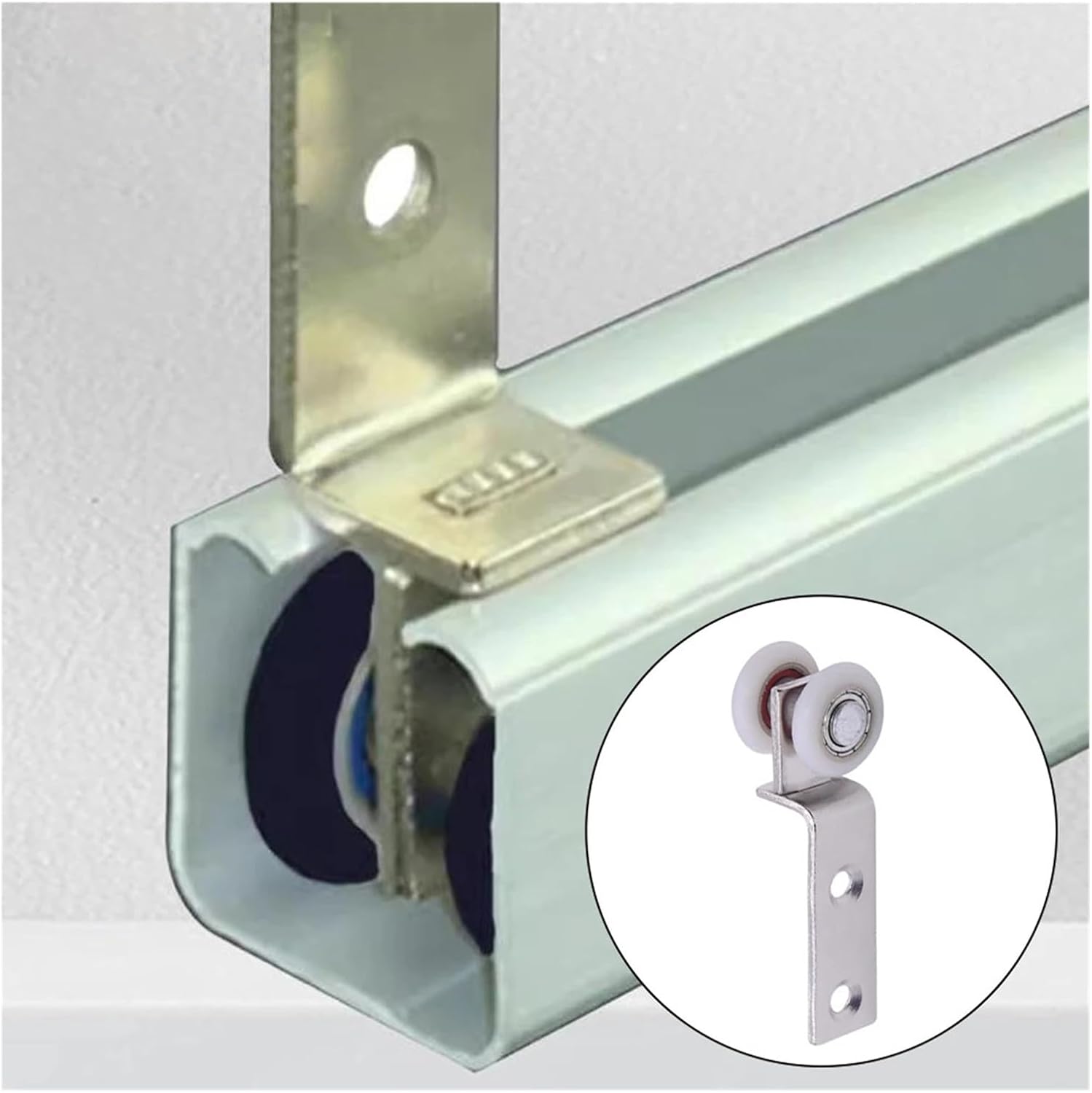 2/4pcs Curtain Rails Pulleys Sliding Door Pulley Hanging Track Pulley Block Sliding Door Cabinets Window Hardware(B 2PCS)