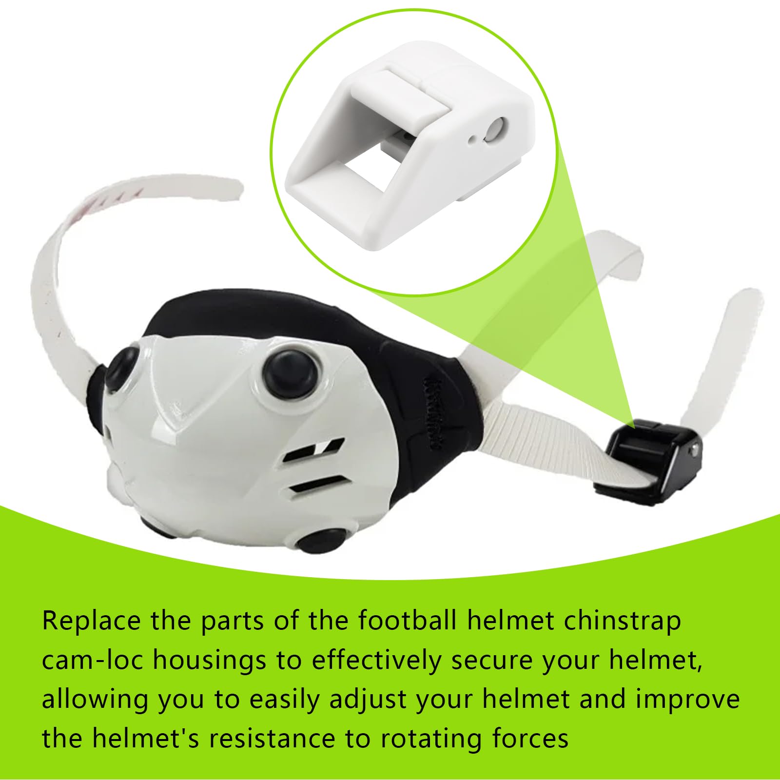 Football Helmet Chin Strap Cam Loc Housing Set Fit for Riddell SpeedFlex