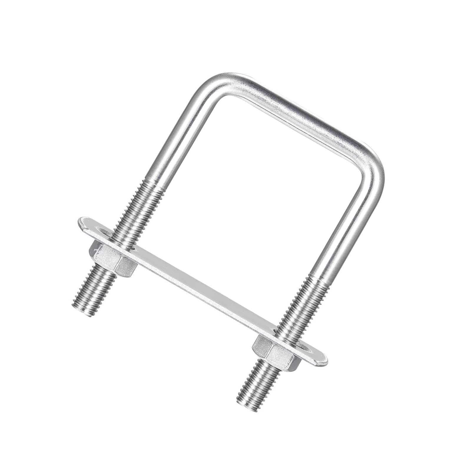 Unifizz Square U-Bolt,2 Set 304 Stainless Steel M8 U Bolts 45mm(1.85") Inner Width 80mm Length with Nuts and Frame Plate for Automobiles Boat Trailer
