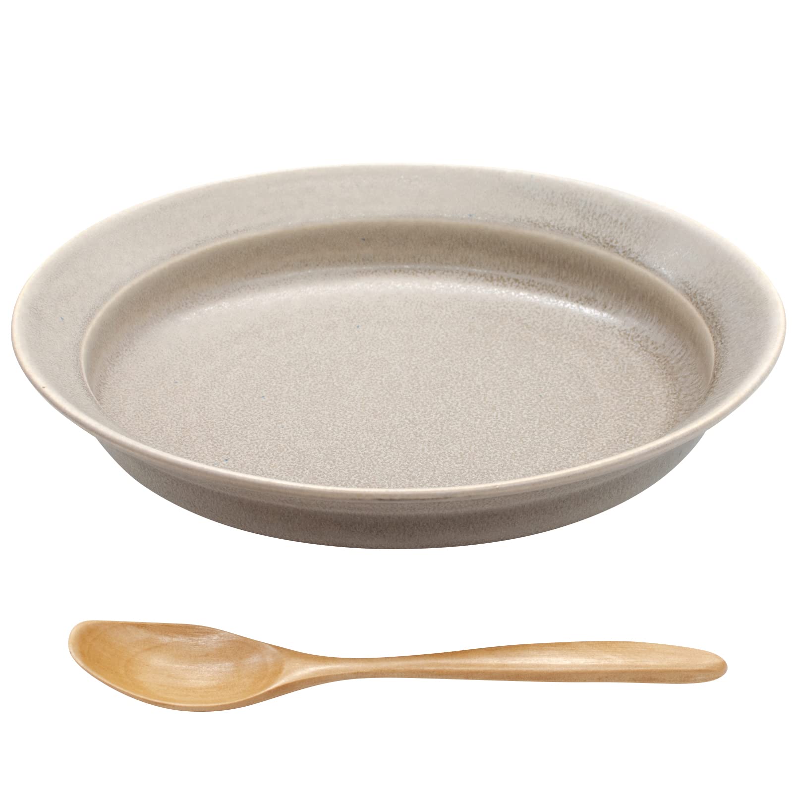 Mino Ware Oval Curry Bowl with Wood Spoon