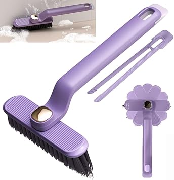 VYOOx Toilet&Bathroom Cleaning Brush Set with Rotating Head, Tile and Crevice Scrubber, Multi Colour, 1-Piece - image, photos