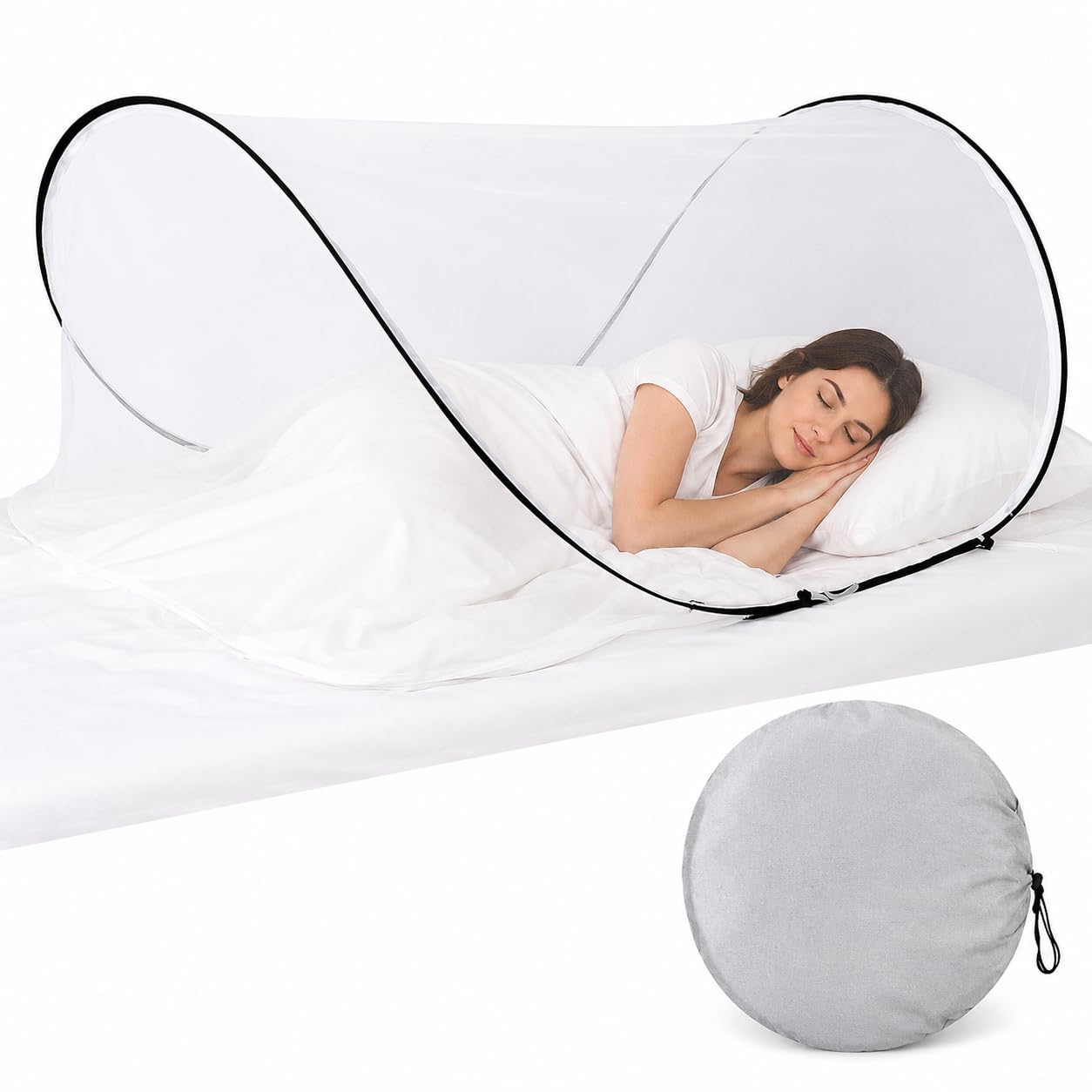 Moskitonetz Pop Up,Großes Pop-up-Moskitonetz,Moskitonetz für das Bett – ideal für Outdoor-Sportler, Camping, Strand und sternenklare Nächte