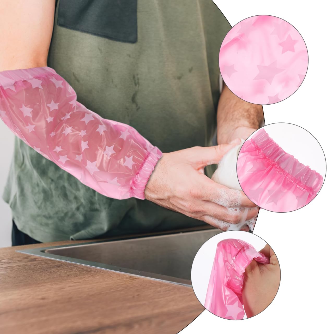 8 Pairs Oversleeves Cleaning Oversleeve Arm Sleeves Women Oversleeve Protector Wristband Pentagram