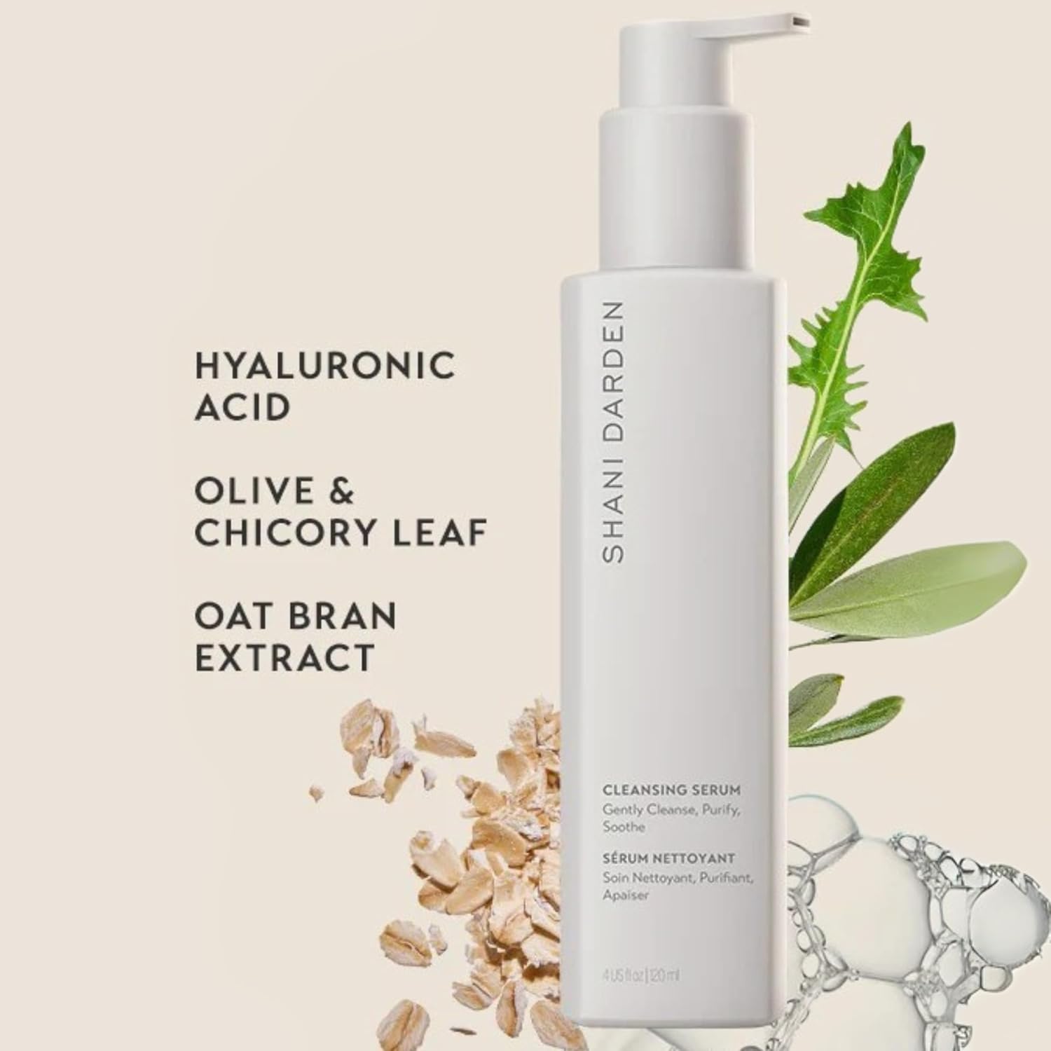 SHANI DARDEN SKIN CARE Cleansing Serum Face Wash for All Skin Types, Gentle Daily Hydrating Gel Facial Cleanser & Makeup Remover with Hyaluronic Acid & Oat Bran, Removes Excess Oil & Dirt, 4 fl oz - Image 4