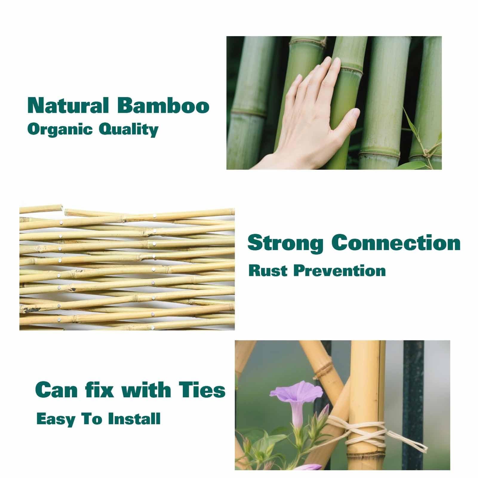 Enrejado de bambú Extensible, Valla de celosía para jardín, Valla Extensible para Plantas trepadoras, vides y Hiedra, Barrera para Mascotas y Perros(80x200cm)