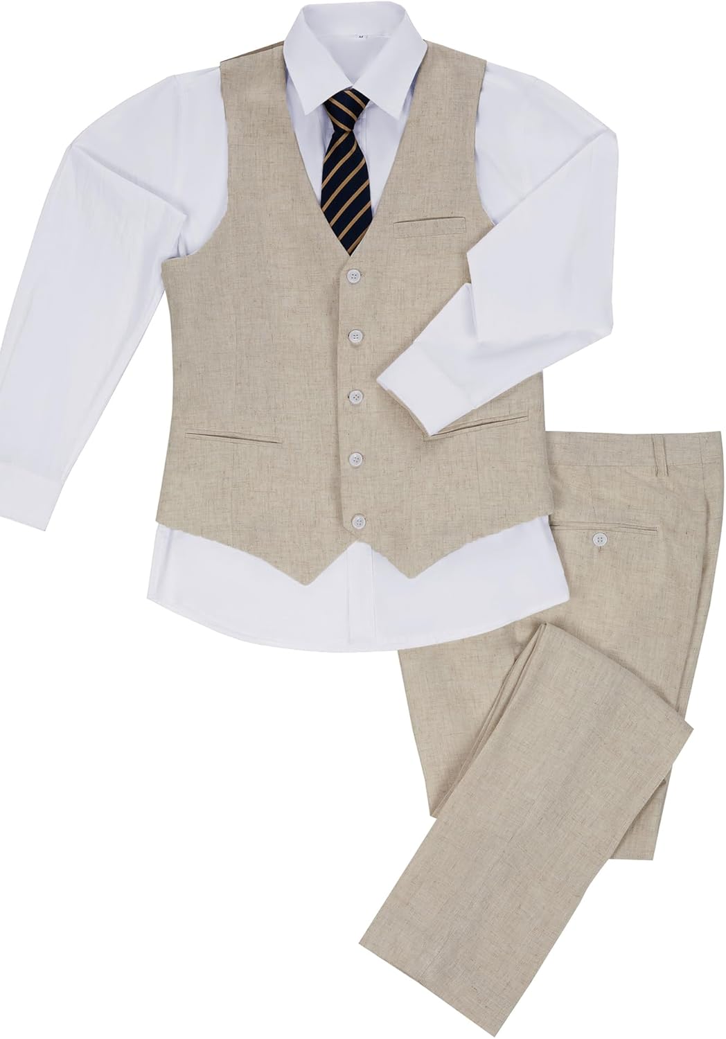 Mens Suits Linen Suit for Men Slim Fit Formal Wedding Suits 2 Pieces Tuxedo Vest Pants Sets