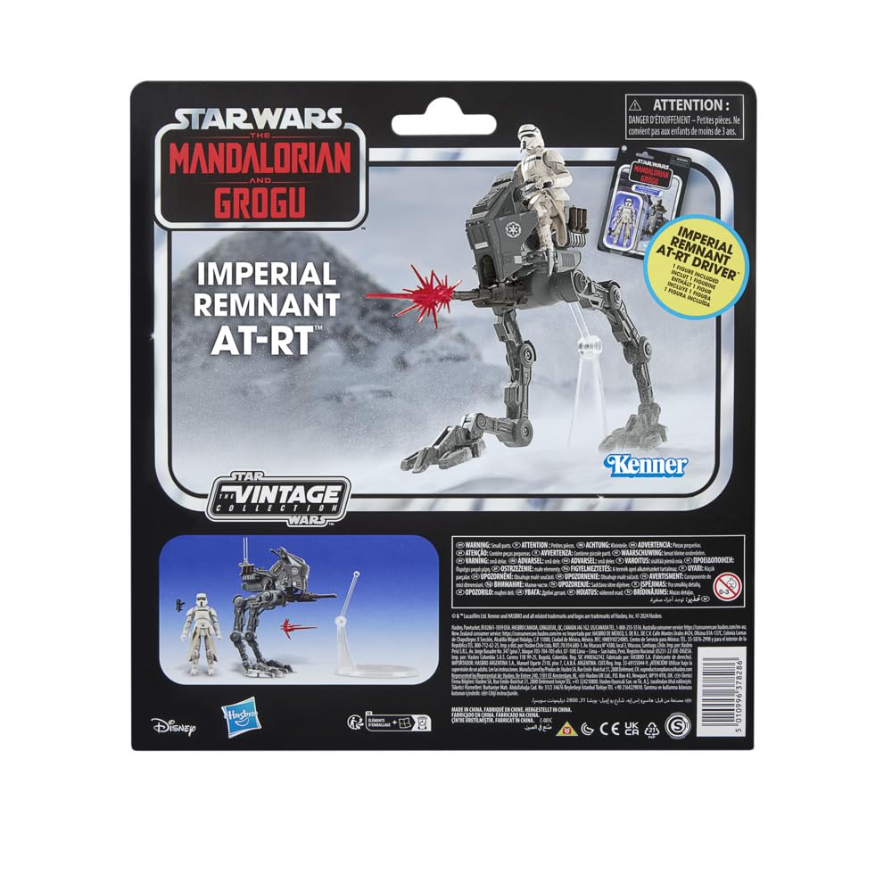 Maszyna krocząca AT-RT Resztek Imperium z serii Star Wars The Vintage Collection, wysokiej jakości model pojazdu w skali 9,5 cm z filmu "Star Wars: The Mandalorian and Grogu", zawiera figurkę
