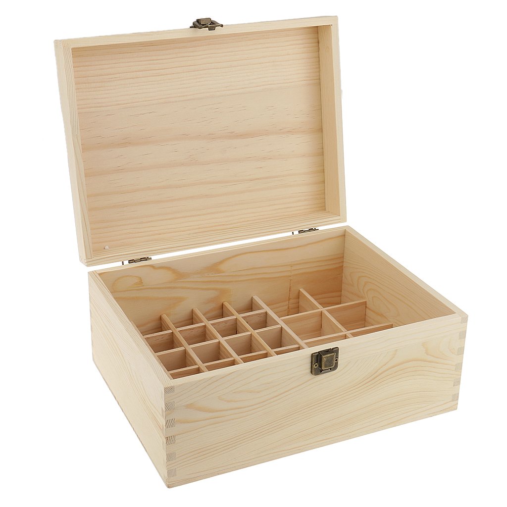 Segolike 38 Slots Bottles Essential Oil Wooden Storage Box Display Carrying Case Organizer Holder-image-9