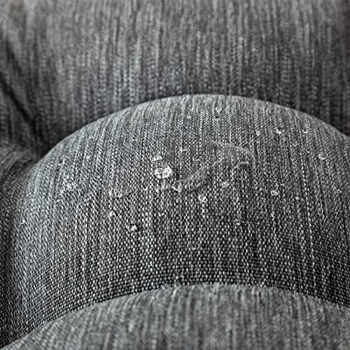 Image of QILLOWAY Outdoor Patio Cushions Set of 3, Wicker Furniture Cushions with Ties, Waterproof Loveseat & Seat Cushions for Patio Bench, Porch Chair, Outdoor Replacement Cushions, Charcoal Grey, Black