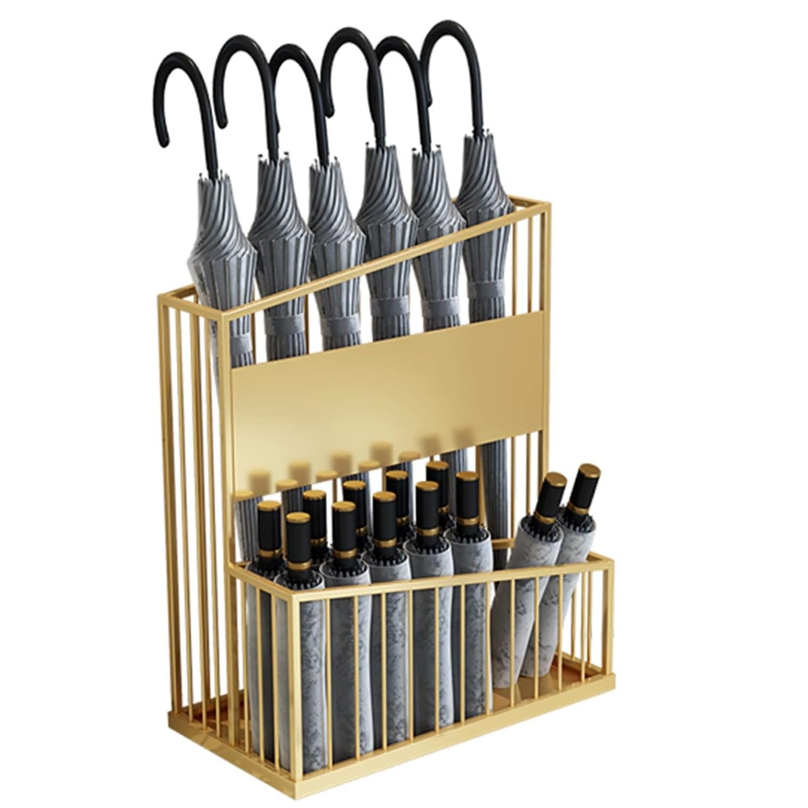 BHFPFZA Metal Umbrella Stand with Removable Drip Tray - Commercial Holder for Hallways and Entrances, Holds 12 to 30 Umbrellas, Ideal for Offices and Retail Spaces