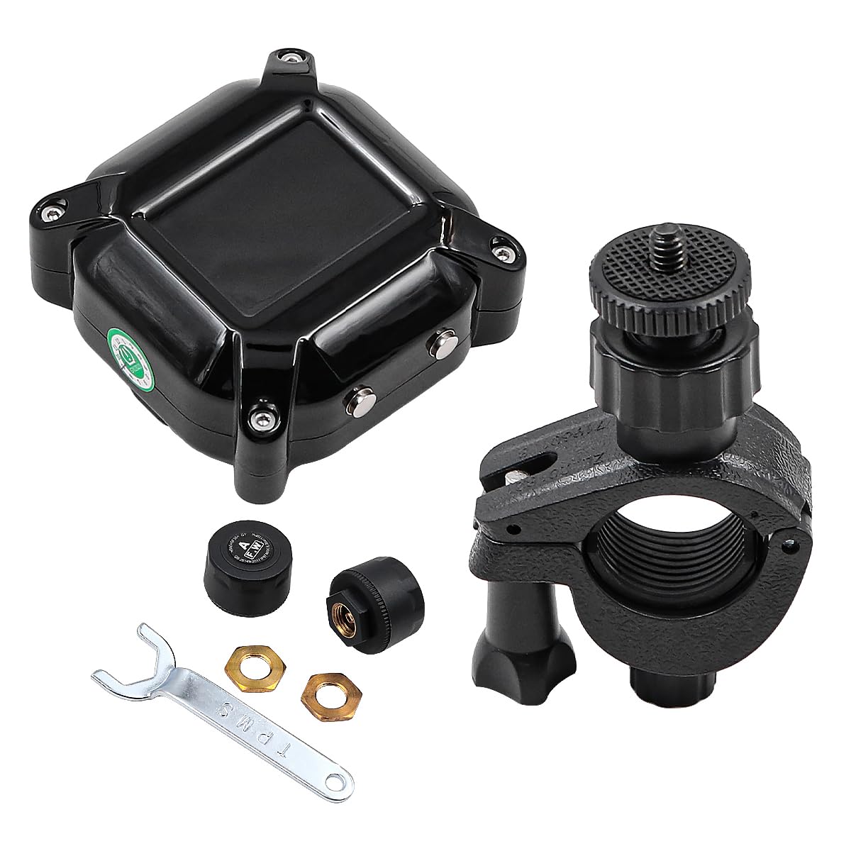système de Surveillance de la Pression des pneus de Moto TPMS Moniteur de Pression des pneus sans Fil avec Support de Montage