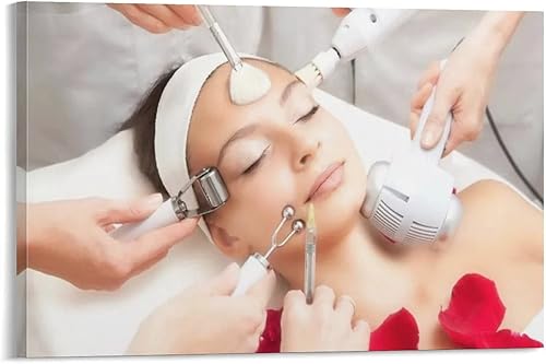 Póster de instrumento facial de salón de belleza, póster de arte de salón de belleza (3) impresiones artísticas en lienzo para decoración de pared,