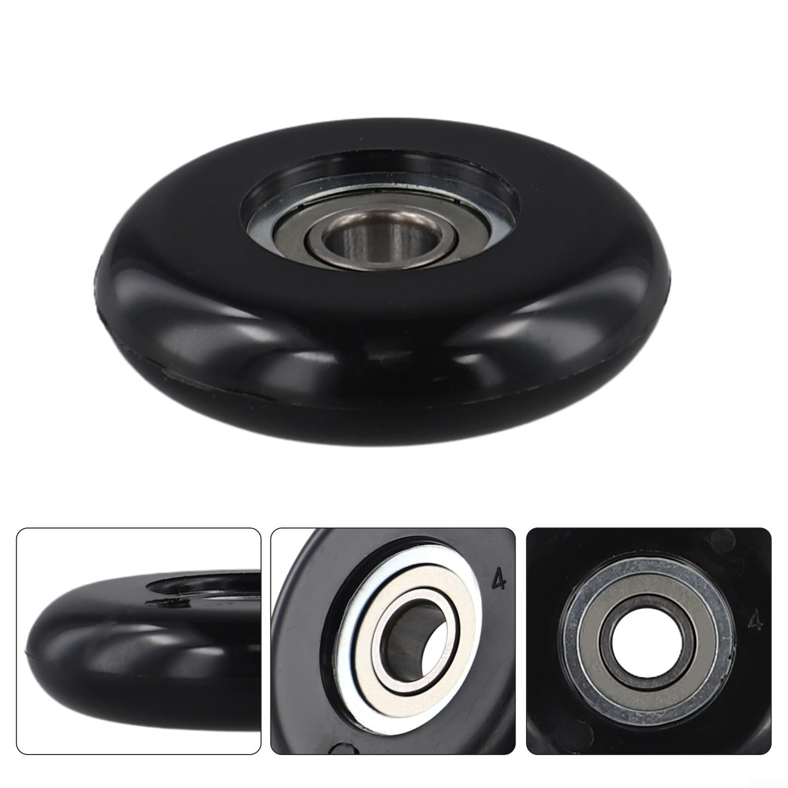 Ruota Sedile per Vogatore da 43 mm di Diametro, puleggia di Ricambio in plastica ad Alta Resistenza con Cuscinetto in Acciaio a Diametro Interno di 8 mm per Attrezzature da Fitness (4 Pezzi)