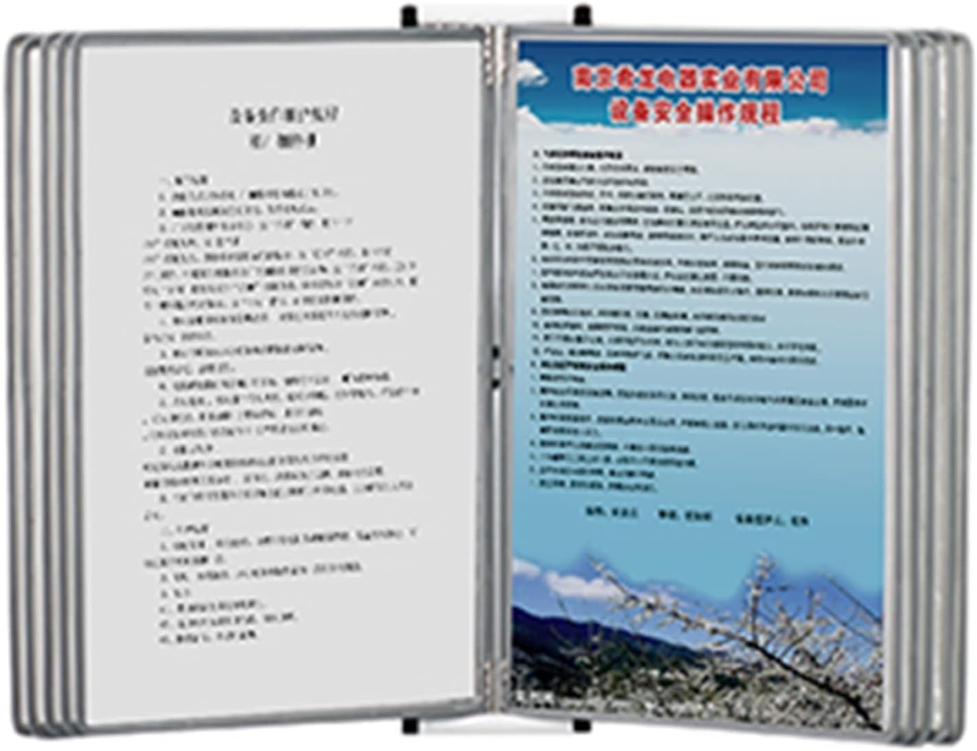 Noxozoqm D A4 Folder Wall-Mounte File Holder, 10 Panels Esktop/Wall Reference, Poster Flip Book Isplay(Color:d)