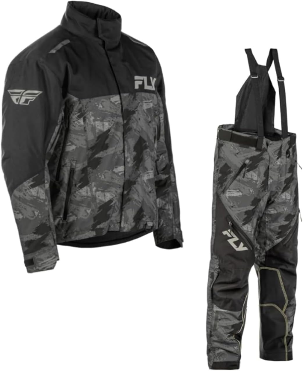Fly Racing SNX Pro Gear Set – Men’s Waterproof Jacket & Bibs with Removable Liners, Vented, Breathable, Reflective Snow Suit