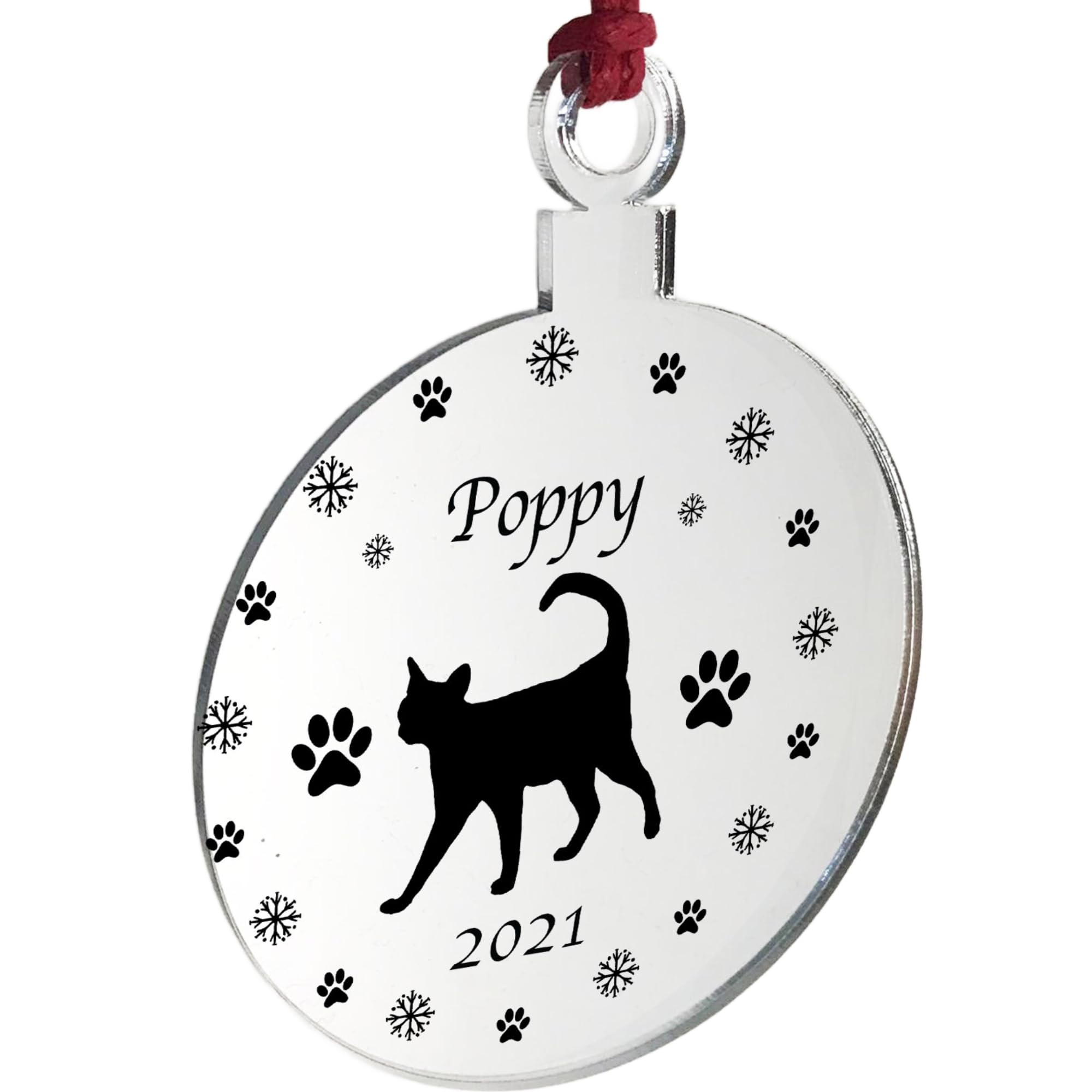 Cats First Christmas Personalised Engraved Bauble Tree Decoration Cat Lover Gift