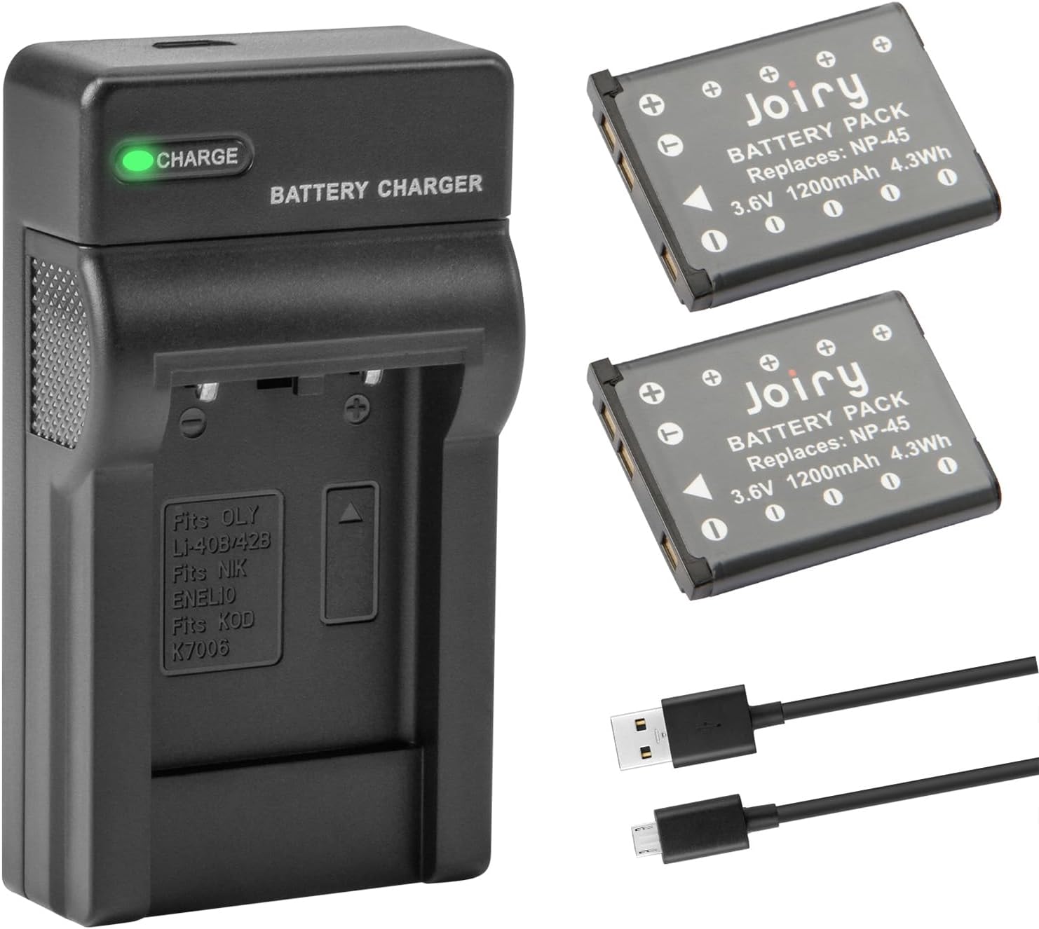 DuraPro 2Pcs 3.7V 1200mAh EN-EL10 Li-40B NP-45 Battery LCD USB - View #3