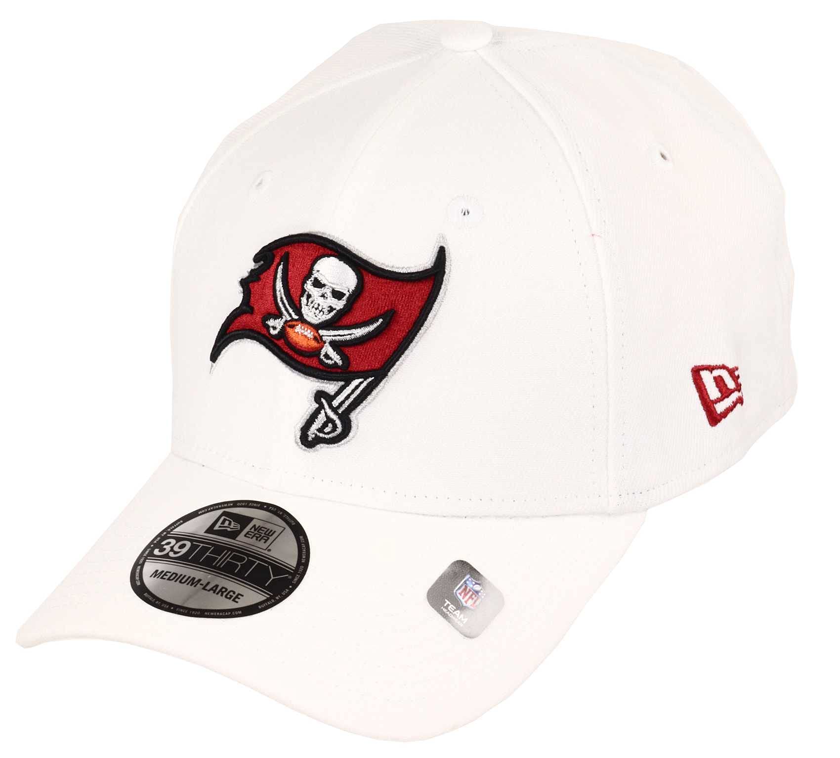New Era Unisex Tampa Bay Buccaneers 39Thirty Stretch Cap - White - L/Xl