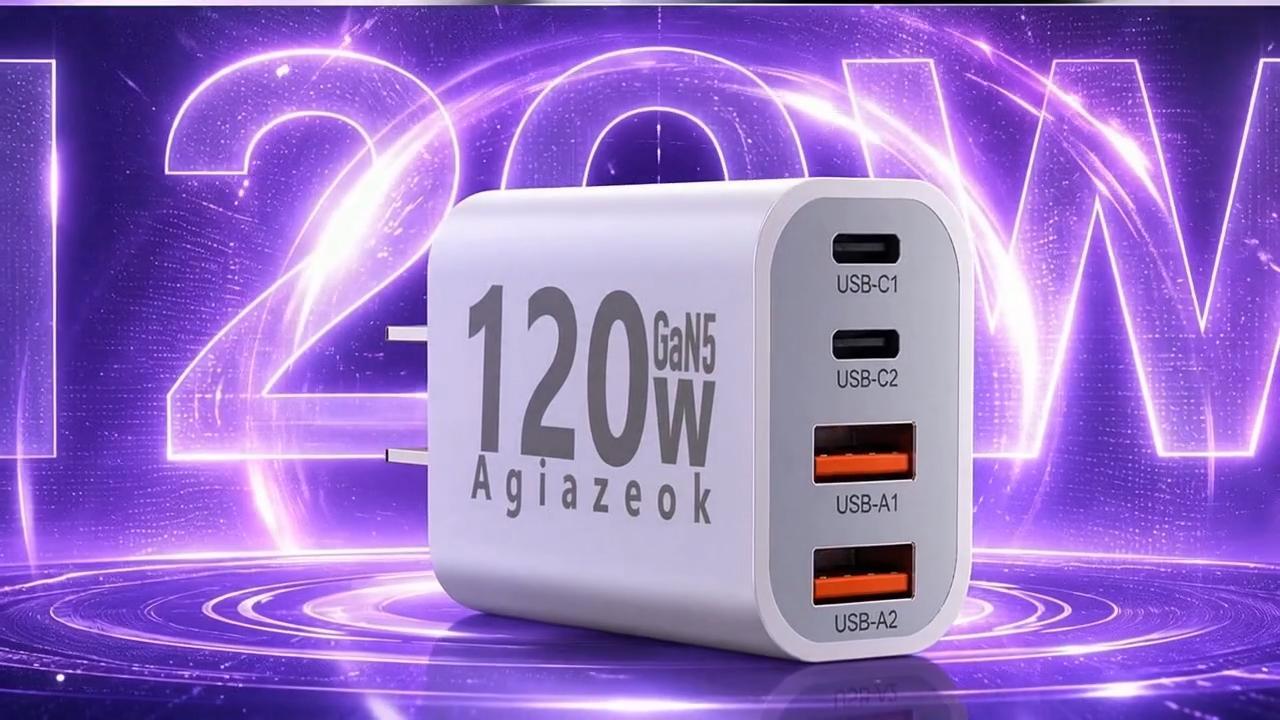 Image of 2PACK 120W USB C Fast Charging Block, 45W GaN5 Fast Charger USB C with Extra Long 10A 10 /6.6FT USB C Cable Fast Charger, 4Ports Type C Wall Charger for iPhone 17 /16 /15 /14 Pro Max, Galaxy, Mac Air iPad