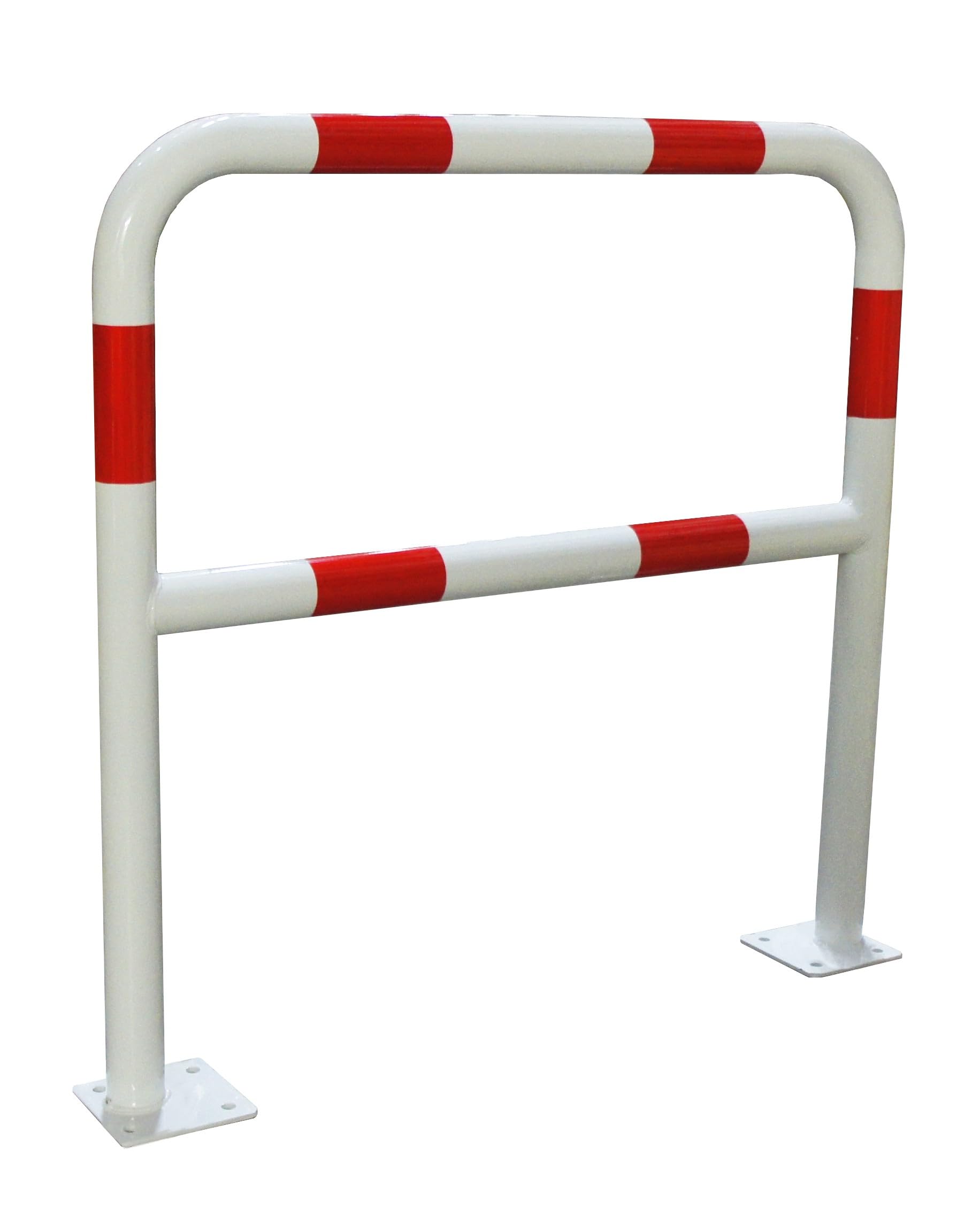 Barrière de sécurité jaune acier 1000mm avec platine - Ø40mm