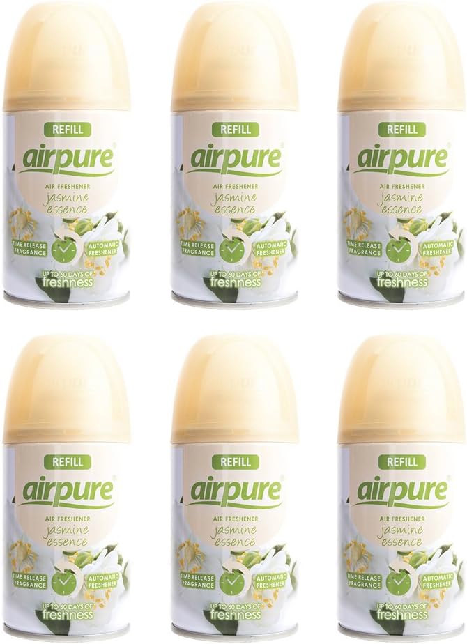 6 x Airpure Freshmatic Max Auto Spray Refills 250ml (Jasmine Essence (Airpure 6x250ml))