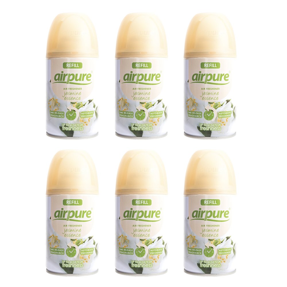 6 x Airpure Freshmatic Max Auto Spray Refills 250ml (Jasmine Essence (Airpure 6x250ml))