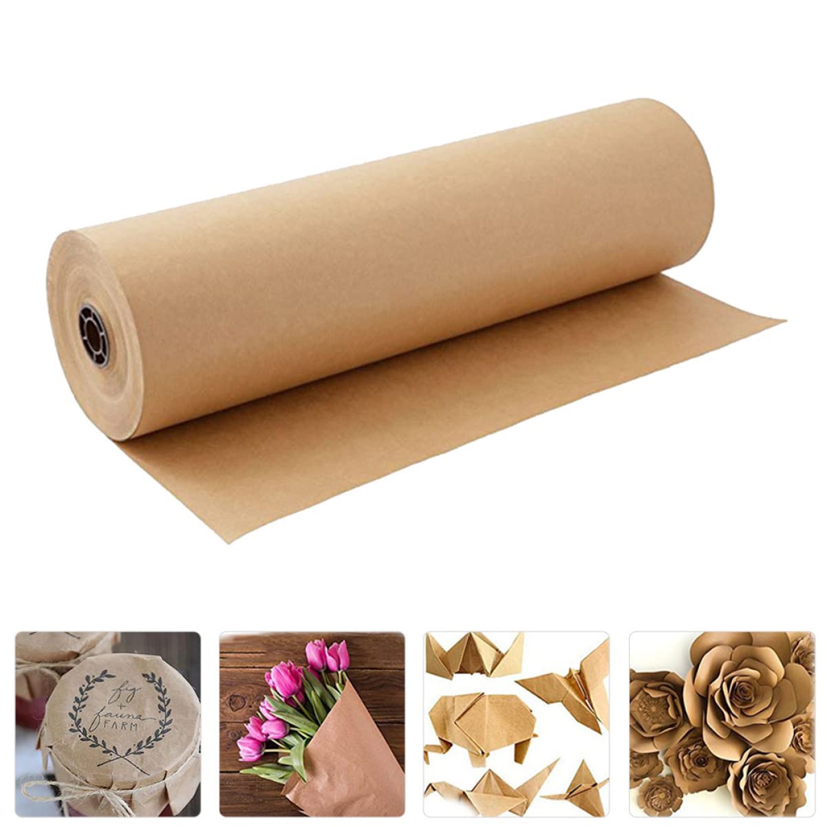 Rollo de Papel Kraft Khaki 1 Rollo para Embalaje y Manualidades DIY