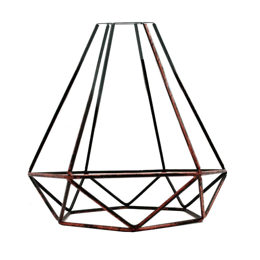 Metal Wire cage Lampshade, Vintage Industrial Cage Chandelier Lamp Shade Wall Lamp Ceiling Wire cage for Kitchen, Living Room, hallways (Rustic Red 2) — image 1
