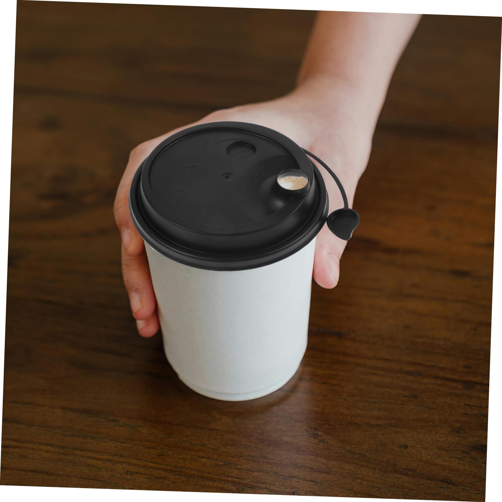 WRITWAA 100pcs Leak-resistant Coffee Cup Lids Sealed Beverage Lids for Hot Drinks Fit for Restaurants Home Use Plastic