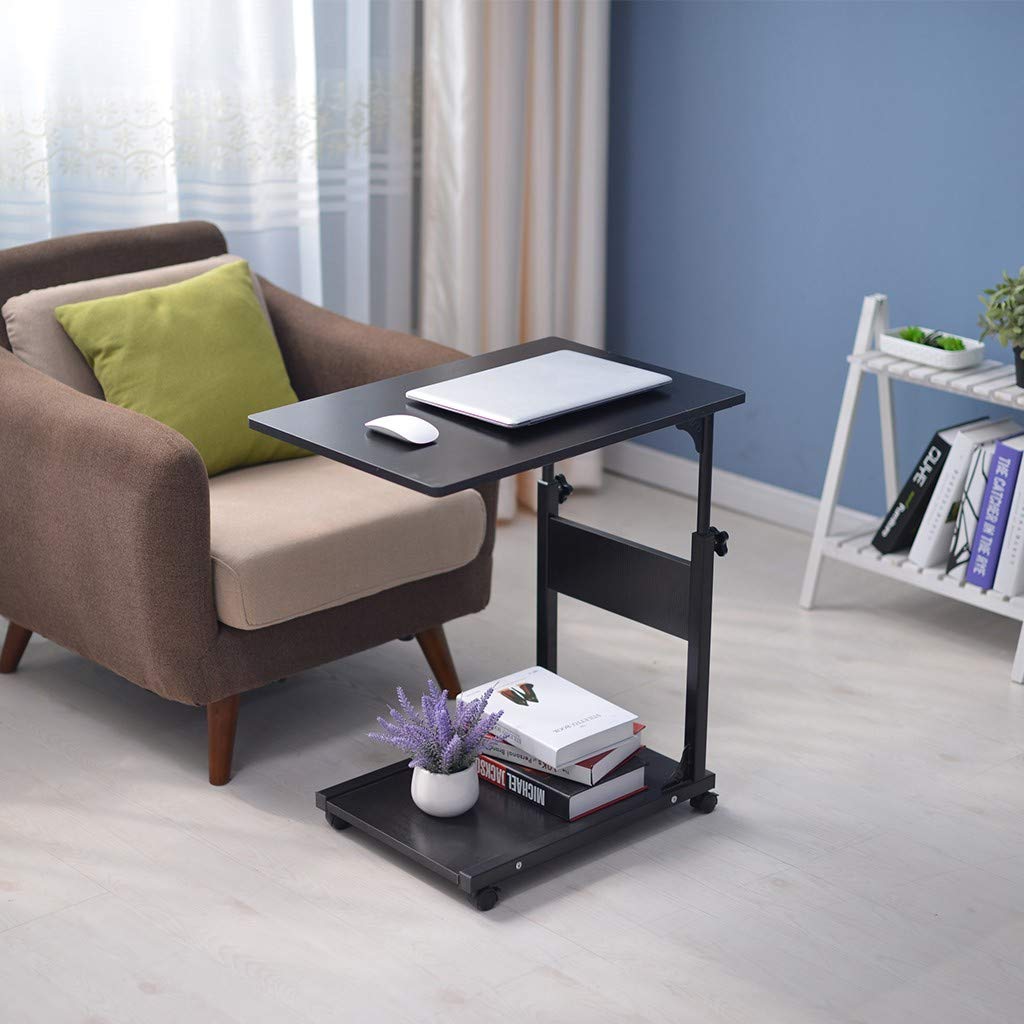 Bedside Table Mobile Medical Overbed Table, Student Small Computer Desk Writing Home Office Bed