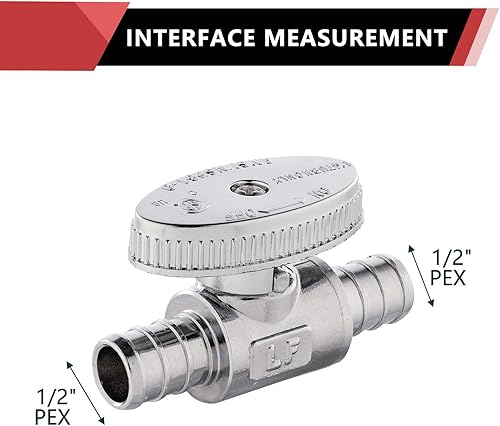 Miniatura 9 de EFIELD - Válvula de tope de ángulo de giro de 14 pulgadas, Pex X 12 pulgadas, latón cromado Pex, ASTM 1807
