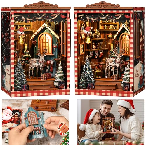 ISSEVE Book Nook Kit, DIY Miniature House Kit for Adults Teen Beginners, Dollhouse Mini Booknook...