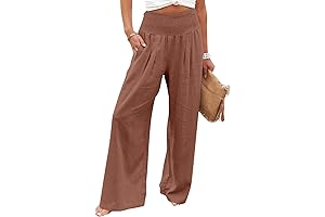 Women's Linen Palazzo Pants Clearance Sale