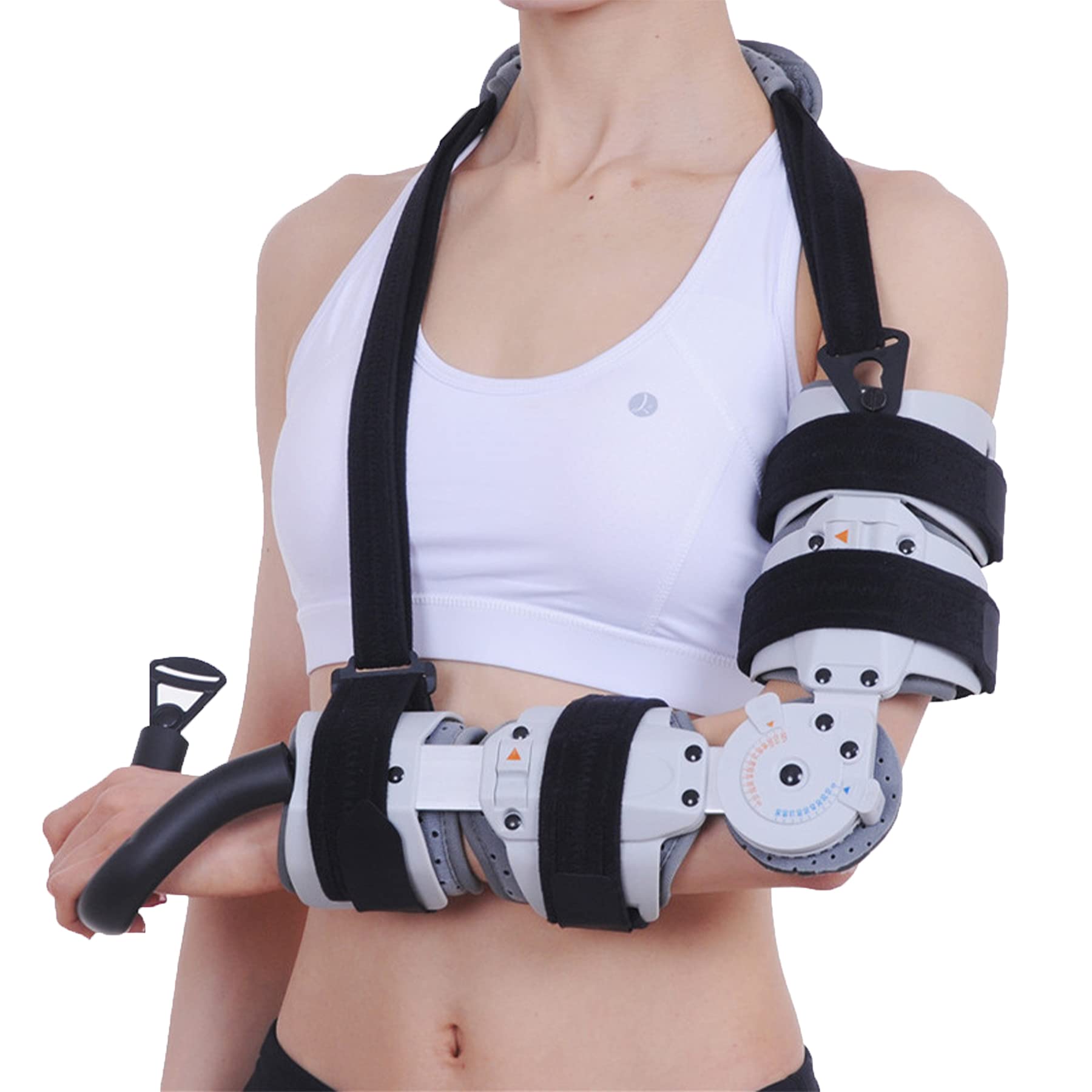 Estabilizador Cabestrillo bisagra ROM Codo recuperación cirugía Estabilizador tendón ligamento Férula Reparación Lesiones Brazo dislocación Rehabilitación postoperatoria Ajustable,Left