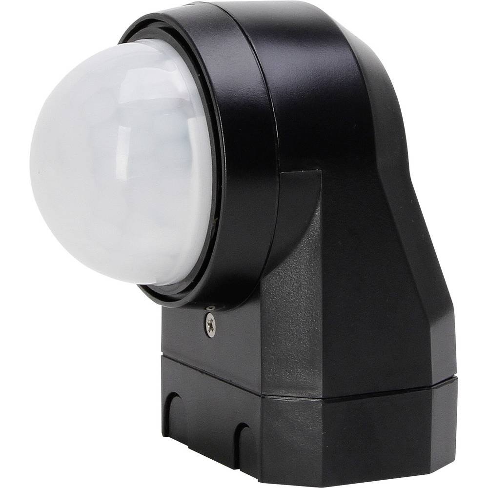 Kopp Infracontrol Bewegungsmelder, 240°, 12m Reichweite, Infrarot-Bewegungsmelder Aufputz für Außen und Innen, IP54, schwarz, 824605012