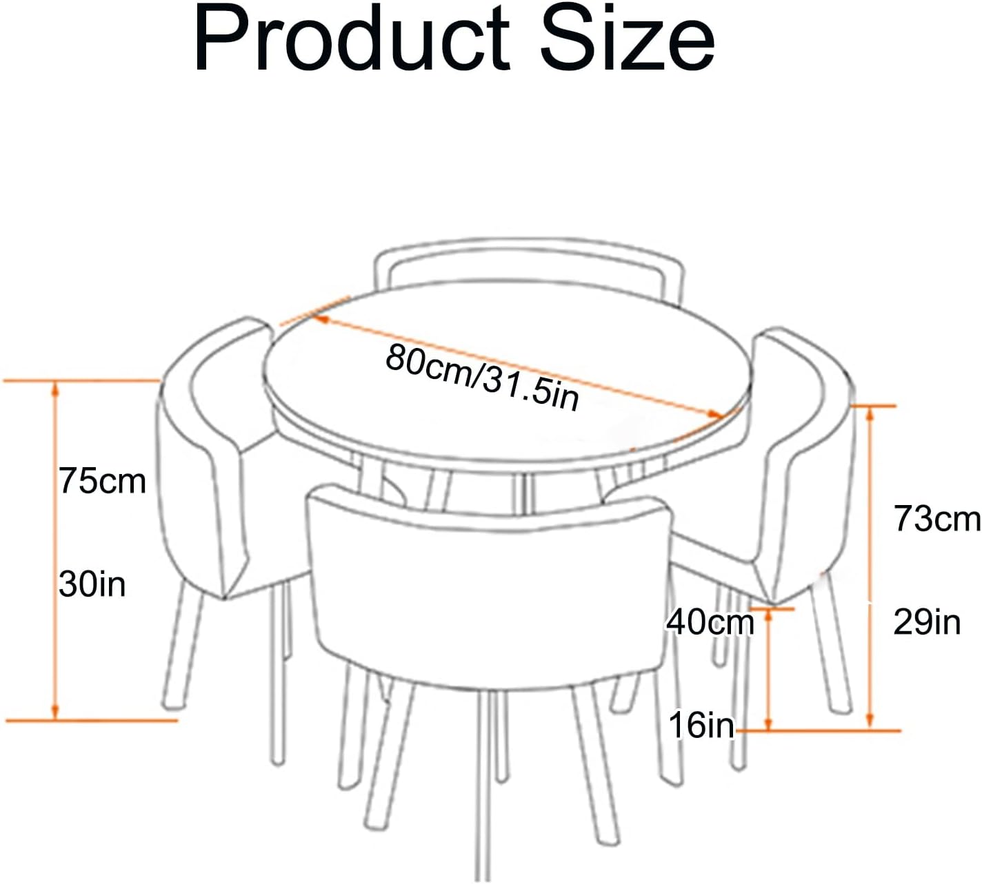 Office Reception Table and Chair Set, Coffee Table for Conference Room, Round Table and Chair Set for Living Room Bedroom，Brown
