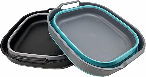 Miniatura 2 de SAMMART Sartén plegable de 10L (2.64 galones), lavabo plegable, tina portátil para lavar platos, bandeja de almacenamiento de cocina que ahorra