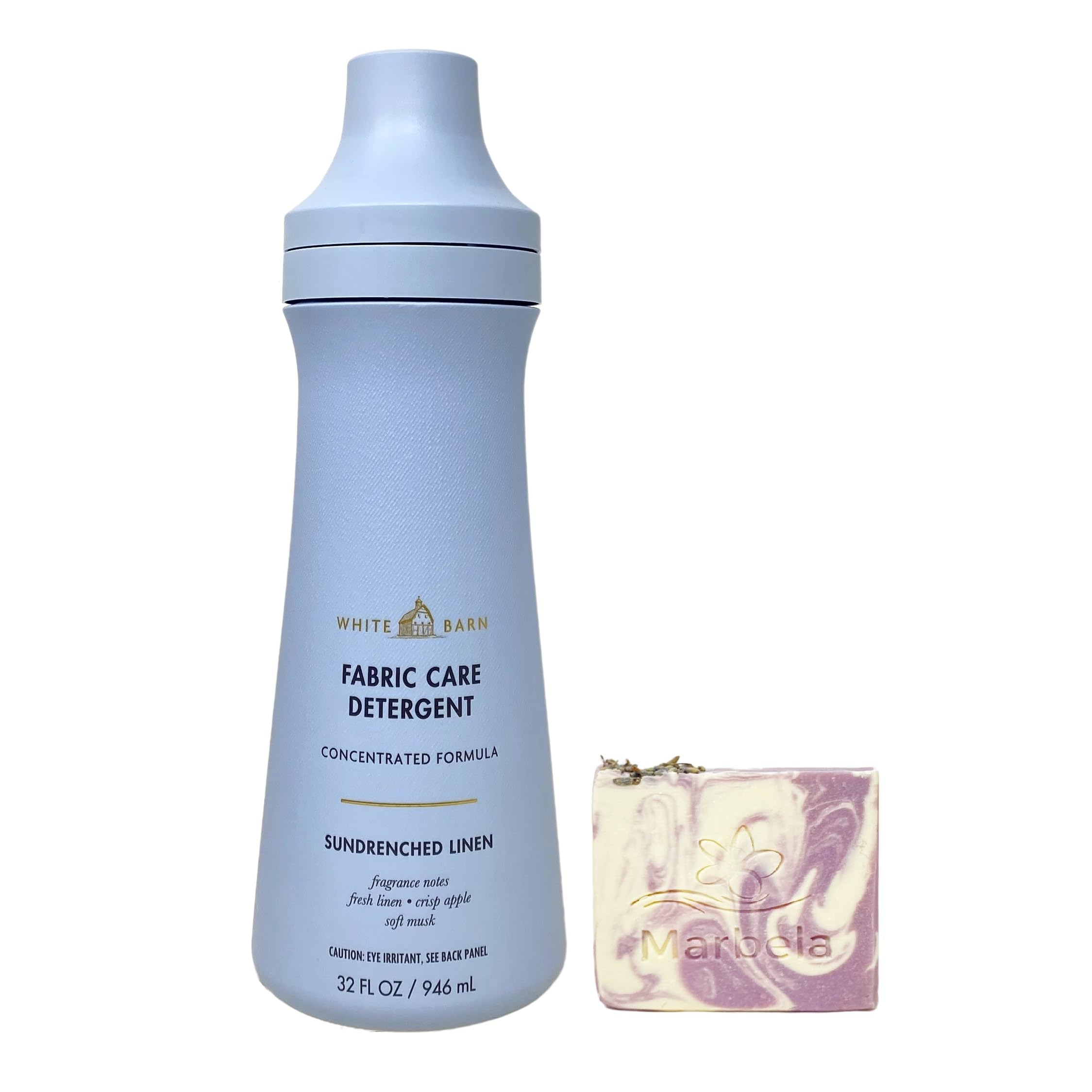 Bath & Body Works Sundrenched Linen Fabric Care Laundry Detergent with a Lavender Dream Bar Soap - Full Size