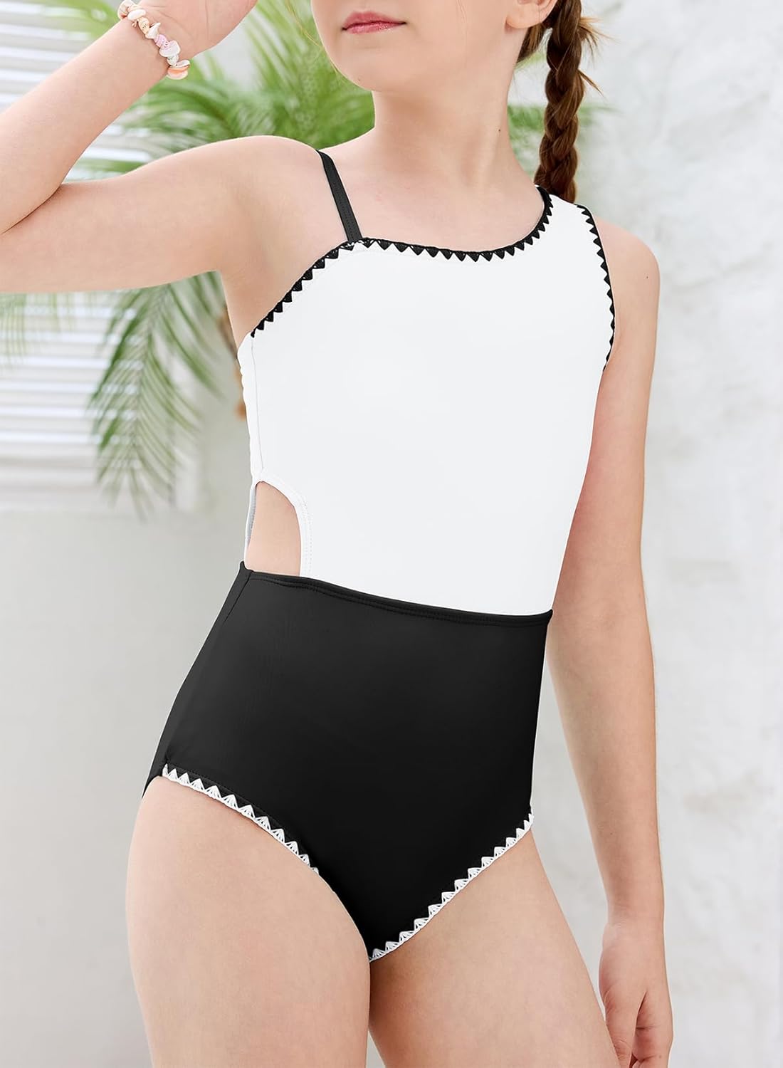 blibean Teen Girls Swimsuits One Piece Bathing Suit with Chest Pads Size 6-15 Years - Image 6