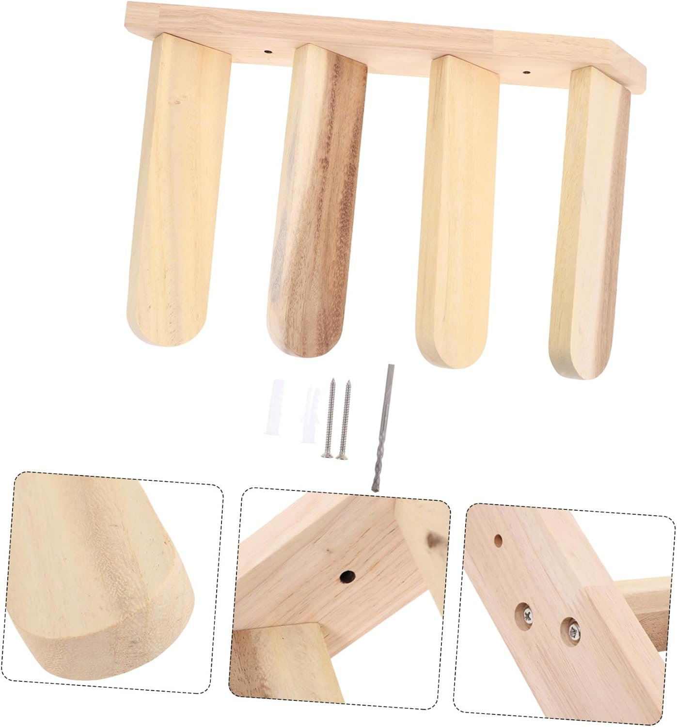 NUOBESTY Wall-Mounted Cat Climbing Ladder Indoor Cat Shelf Platform Pet Stairs for Kitten Climbing with Scratch-Resistant Surface and Space-Saving Design