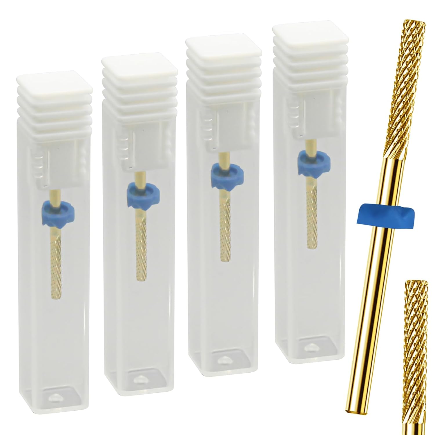 4Pcs Carbide Nail Drill Bits Cuticle Bit for Nail Drill, Cuticle Drill Bits for Nails Drill Bits Nail Tech for Cleaning Nails, Nail Tech Supplies Electric Bits for Nail Drill for Removing Dead Skin
